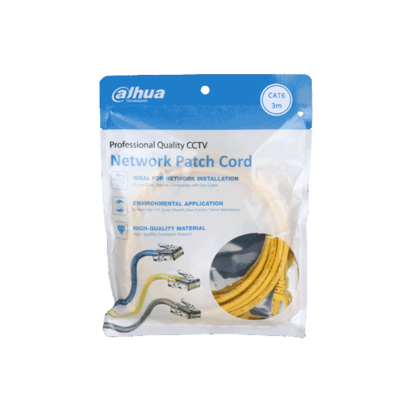 DH-PFM972-6U-3_3 Dahua 3m UTP CAT6 RJ45 Patch Cord